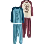 Next Pijama bege claro / azul céu / azul escuro / borgonha