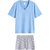 Next Calções de pijama azul claro / roxo claro / preto / offwhite