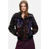 Desigual Casaco meia-estação verde / roxo / preto