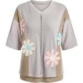 Usha Camisa azure / umbra / rosa claro