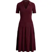 Ralph Lauren Vestido de malha vermelho escuro