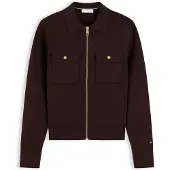 Tommy Hilfiger Casaco de malha castanho escuro
