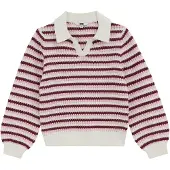 We fashion Pullover cor-de-rosa / vermelho vinho / branco