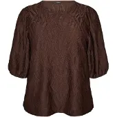 Zizzi Blusa 'ELOTUS' castanho escuro