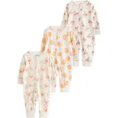 Next Pijama creme / castanho / verde pastel / laranja claro