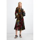 Desigual Vestido oliveira / bordeaux / preto