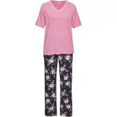 LASCANA Pijama navy / azul claro / baga / rosa escurecido