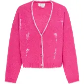 IZIA Casaco de malha rosa / branco