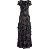 Ralph Lauren Vestido de festa azul / marinho / lamacento