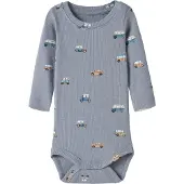 Name it Macacão/Body 'NBMOTTOMAN' camelo / azul pombo / branco