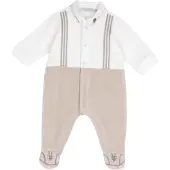 Chicco Macacão/Body bege escuro / branco