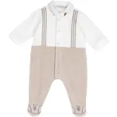 Chicco Macacão/Body bege escuro / branco