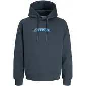Jack & Jones Sweatshirt 'JJMUNK' azure / cinzento escuro