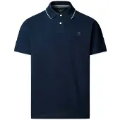 Hackett para homem. HM5600235 Polo H Tipped azul-marinho (XL), Casual, Algodão, Manga curta