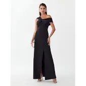 BWLDR Vestido de festa 'Trisha' preto / mosqueado preto