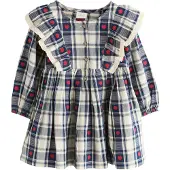 Next Vestido creme / navy / vermelho