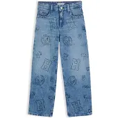 Tommy Hilfiger Calças de ganga 'PEANUTS' azul ganga / preto