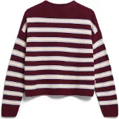 Armedangels Pullover 'Merinaa' azul céu / bordeaux / branco