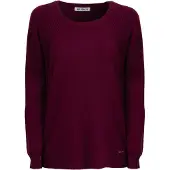 Influencer Pullover 'Ribbed' merlot