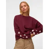 Vero Moda Sweatshirt 'VMKAROL' vermelho / branco