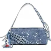 Desigual , BOLSA PEQUENA DE DENIM, Mulher, AlgodÃO, Azul, U