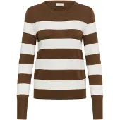 Kaffe Pullover 'KALizza' castanho escuro / branco