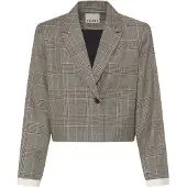 Ichi Blazer 'IHLaito' greige / vermelho escuro / preto / branco lã