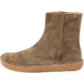 El naturalista para mulher. 2606311KH005_012 Botins de Pele N6063 Tami raupe (37), Couro, Marrom, Plano, Camurça, Zíper, Casual