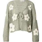 Hailys Casaco de malha verde pastel / branco