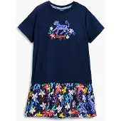 Desigual , Vestido curto estampado, AlgodÃO, Azul, 5/6