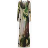 Desigual , Vestido longo de tule, PoliÉSter, Verde, XS