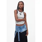 Desigual Top cinzento claro / preto