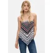 Desigual Lenço rosa pastel / vermelho / preto / branco
