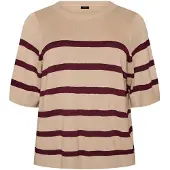 Zizzi Pullover 'Mcarrie' bege / ameixa