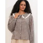 Big Dart Blusa castanho / branco