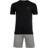 Emporio Armani Pijama curto acinzentado / preto