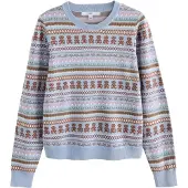 Next Pullover azul claro / castanho / rosa escurecido / branco