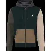 Ralph Lauren para homem. 710B26093001 Moletom de tricô duplo com zíper preto (L), Casual, Algodão