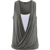 LASCANA Top oliveira / branco