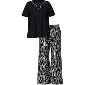 Ulla Popken Pijama preto / branco