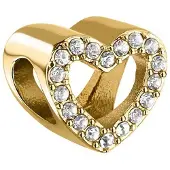 Morellato Gold-plated heart-shaped bead con Drops crystals SCZ1386