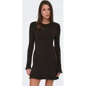 ONLY Vestido de malha castanho escuro