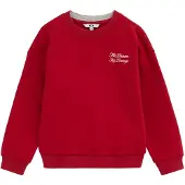 We fashion Sweatshirt vermelho escuro / branco