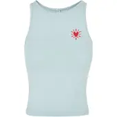 Urban Classics Top azul céu / vermelho escuro