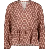 Cartoon Blusa mostarda / rosa escurecido / vermelho cereja