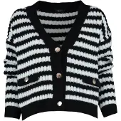 Trendyol Casaco de malha preto / branco