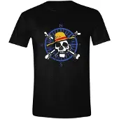 PCMerch Camiseta De Manga Curta Greyscale Skull