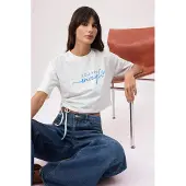 Trendyol Camisa azul céu / branco