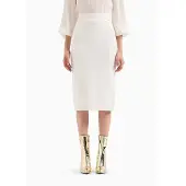 Armani Exchange para mulher. 8NYN9AYMH6Z1130 Saia midi branca (S), Branco, Casual, Viscoso