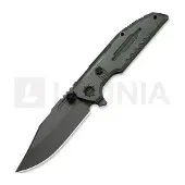 We Knife Navalha Muster, Olive Gray Titanium, Stonewash